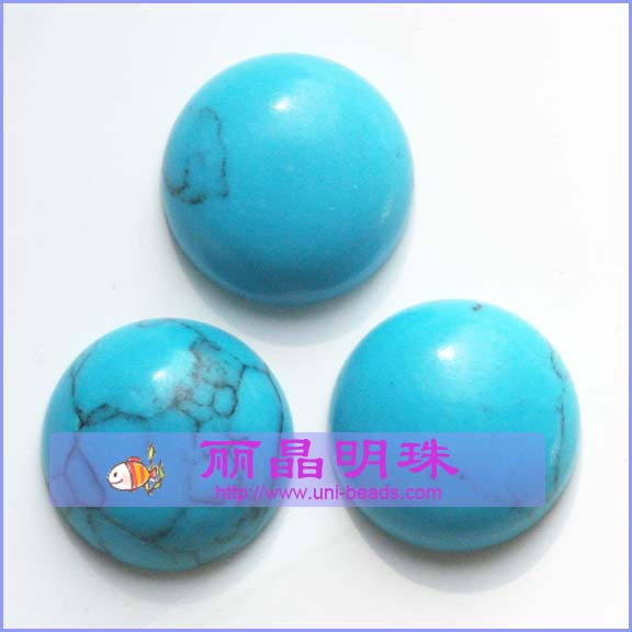 DIY 半宝石戒面 15mm 仿绿松石 3.2元/个