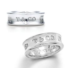 1837 original de Tiffany 925 anillos de plata par par par anillos joyas anillos amantes