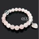 涩瑟缘情侣饰品专卖 娇俏粉晶·纯天然粉晶白水晶心坠手链