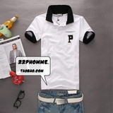 2010夏装 polo 男士 韩版 潮流 时尚黑白时尚修身 短袖 POLO衫 男
