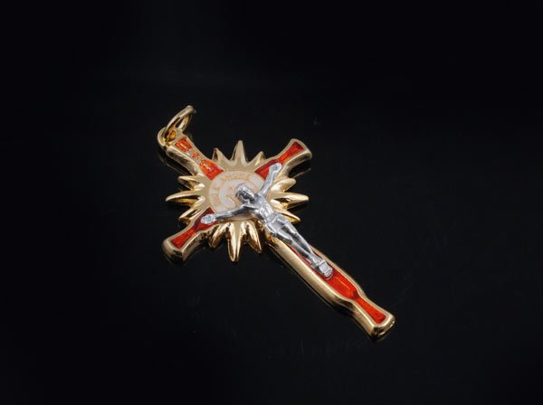 稣山园祈祷圣像,[钦一斋]天主教*银边红色苦像