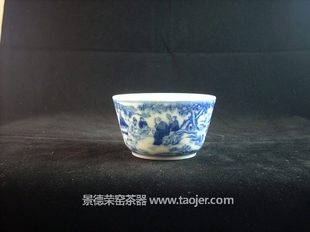 玉春堂青花手绘山水人物故事茶杯| 景德镇盛江陶瓷有限公司