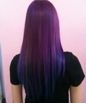 彩色头发打蜡酸性，护理染发剂染膏头发，指甲油紫色紫罗兰