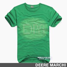 【5151m】DEERE MARCHI莱卡渐变玩味LOGO男士短袖T恤DM122绿