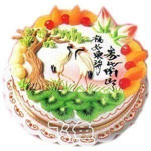  全国★济南鲜花蛋糕店水果巧克力慕斯生日蛋糕速递预定配送S48