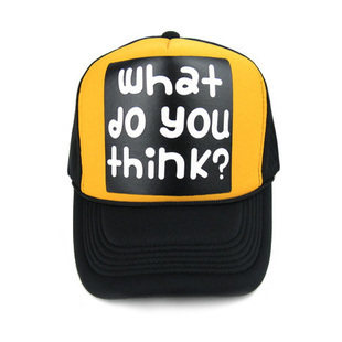 『Fashion Icon』潮人网帽卡车帽cap帽What do you think 橙黑白