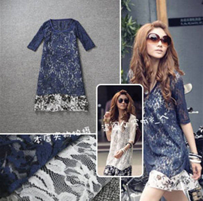 2012 new Korean version of the sleeve chiffon dress lace sexy dress two-piece dress 1515