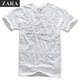 男装上衣 ZARA黑压皱交叉字母T恤(白)