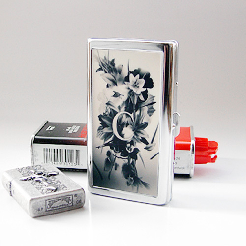 Flower originality Stickers Metal Cigarette case ultrathin man lady lengthen 20 Smoking giftin the ZIPPO/Swiss Army Knife/Glasses , Smoking , Cigarette case category - from Buy2taobao.com to provide professional Taobao agent buy service