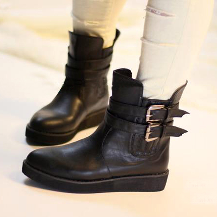 皮带扣平底 坡跟...