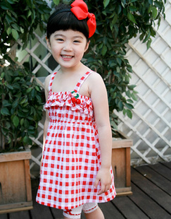  特价童装 女童沙滩裙 韩版 夏装新款 儿童吊带裙 大童连衣裙