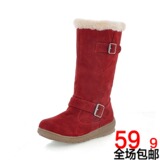 清仓2012春新款韩版女鞋子平底厚底短中筒靴休闲雪地靴女靴子