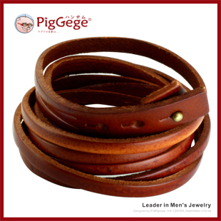  PigGege皮哥哥男士多圈牛皮手链|韩版复古手工民族风|中性饰品