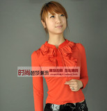 三彩三colour专柜正品牌剪标折扣清仓红色套头打底修身针织衫2011