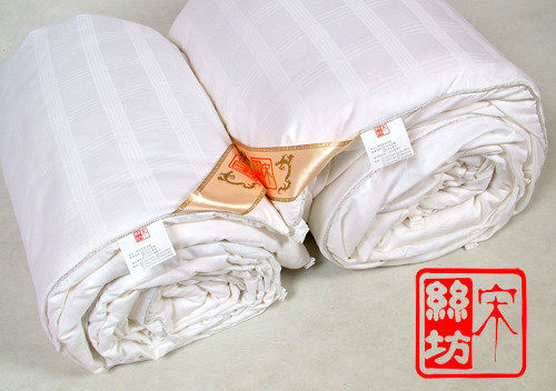 宋丝坊超特价贡缎线格提花子母被*丝净重2+4斤*桑蚕丝被芯/限量