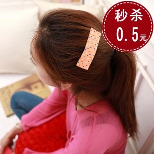 B134韩国饰品 超大BB夹发饰头饰 小圆点布艺发夹边夹淑女时尚顶夹