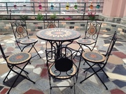 欧式庭院桌椅组合铁艺，桌椅马赛克桌椅，户外阳台休闲桌椅三件套装