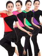 舒雅尔(舒雅尔)广场舞蹈服装，杨艺拉丁表演服现代舞民族风短袖套装