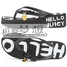 清仓不退换 原价58现价23.2 Juicy外贸原单女人字拖鞋 坡跟 -涂鸦