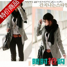 新货到限时折扣2010秋新款女装秋装韩版修身毛呢中长款西装外套