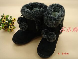 外贸原单 麂皮绒 毛口 球球 靴子 雪地靴 XZ0020包邮