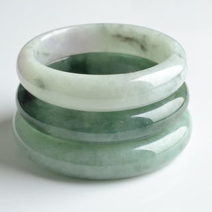  晨生玉器-老坑翡翠手镯A货 冰种翠绿手镯子 阳绿玉手镯 特价证书