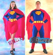 电影成人角色超人服装演出道具，装扮成人女超人，衣服男超人衣服