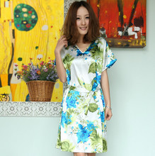 2010新款夏装 外贸原单韩版可爱花朵仿真丝睡裙 时尚短袖家居服女