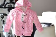 粉红色学院2013冬季童装法国OKAIDI女童毛衣外套保暖加绒加厚棉衣