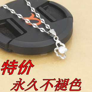  热卖包邮 周大福同款项链铂金效果镶锆石吊坠 女款 包不褪色