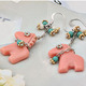 韩国可爱狗狗彩珠耳环E02002