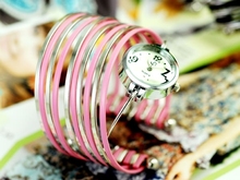 La Sra. tendencia brazalete [59376] chicas dulces brazalete rosa reloj pulsera esencial