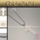 GUCCI 砂底十字架项链