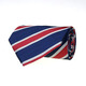 宽款10厘米英皇学院派蓝红色斜纹真丝领带