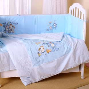 Belopo bei Baby Blue Dog bedding four piece baby bed surrounding cotton baby bedding