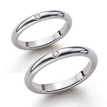 Especial TIFFANY 925 anillos de plata brillante diamante de color anillos de diamantes par