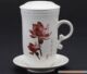 台湾建窑茶具系列 定窖白夏荷美景3162四件杯