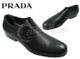 PRADA普拉达 个性男士系带休闲皮鞋(黑)货号8818-1