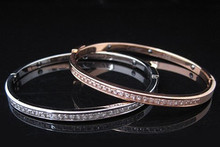 Cartier Cartier de diamantes de titanio conjunto completo de cristal de Swarovski diamante fino borde de 14K rosa pulsera de oro