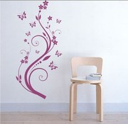 韩国墙贴 客厅卧室床头背景壁纸 蝴蝶草 艺术花藤进门 墙贴 装饰