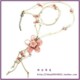 韩国进口项链925银粉色花形水晶软陶项链