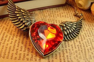Korean Edition Retro love Ruby wing Necklace sweater chainin the Accessories/Fashion Jewelry, Necklace category - from Buy2taobao.com to provide professional Taobao agent buy service