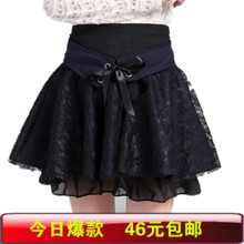 爆款春裙<span class=H>韩版</span>大码短裙百褶裙半身裙子蕾丝短裙蓬蓬裙<span class=H>秋冬</span>夏季女裙