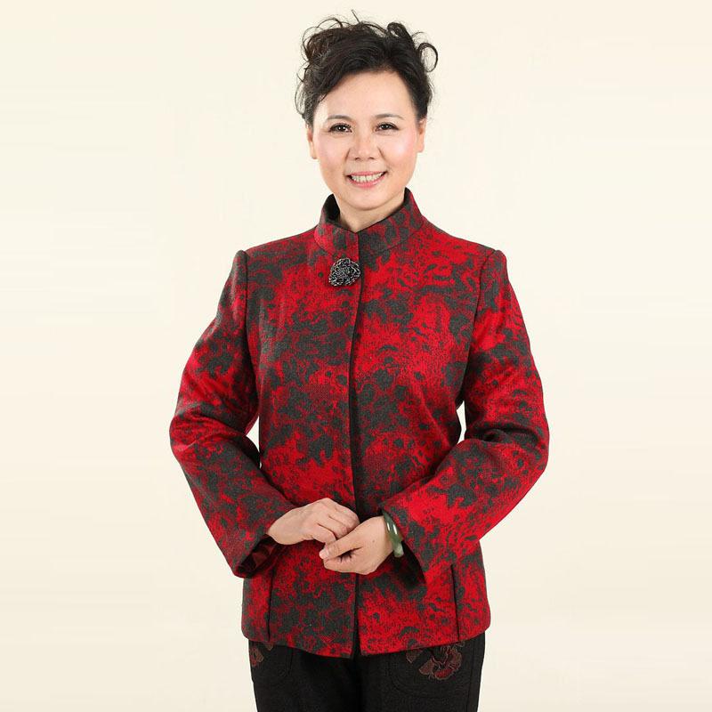 卡荷 <span class=H>中</span><span class=H>老年</span><span class=H>服装</span>妈妈装秋装冬装女装<span class=H>棉</span>衣女士唐装毛呢厚外套080