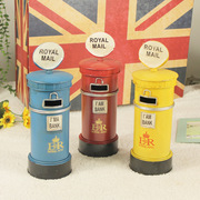 英伦风邮筒存钱罐加油机储蓄罐 创意家居装饰品摆设 手工复古摆件