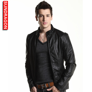  春装新款男装皮衣皮夹克男韩版潮男士皮衣修身皮衣男外套