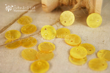 9月新品.贝壳制品.彩色贝壳圆片 --(柠檬黄) 10颗起售