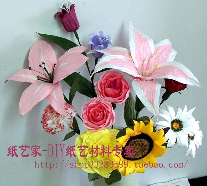 店主推荐 纸藤花材料超值大礼包2！20套纸花实体模版+附送教程