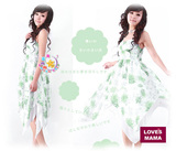 LOVES MAMA  夏装 清凉一夏 吊带 孕妇装 孕妇裙 86035 绿
