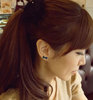 黑色小蝴蝶结无耳洞，磁铁耳钉吸磁韩国女学生，假耳环低调小款小巧